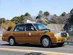 大好評！金のタクシー！金のフジタクシーは世界にたった1台だけ。街を走る何千台ものタクシーの中、金のフジタクシーはたったの1台だけ。金のフジタクシーにご乗車いただけたお客様は