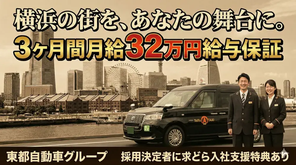 東都東タクシー株式会社(港北営業所)／各種転職応援制度でサポート！