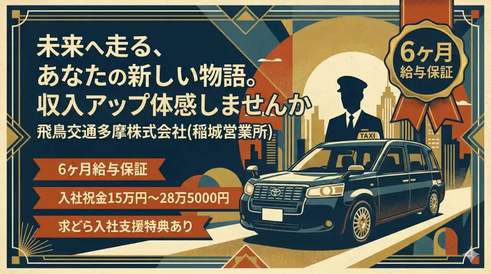 飛鳥交通多摩株式会社(稲城営業所)／未経験の方も安心の給与保証制度あり