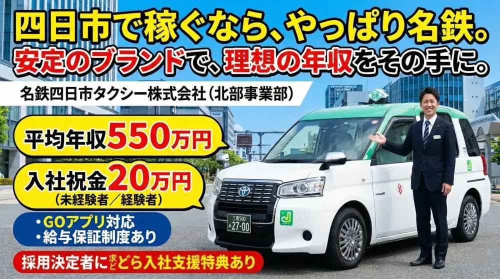 名鉄四日市タクシー株式会社(北部事業部)／エリアトップクラスのサポート体制